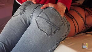 Assjob PRE-Cum on my Taut Denim Jeans FETISH